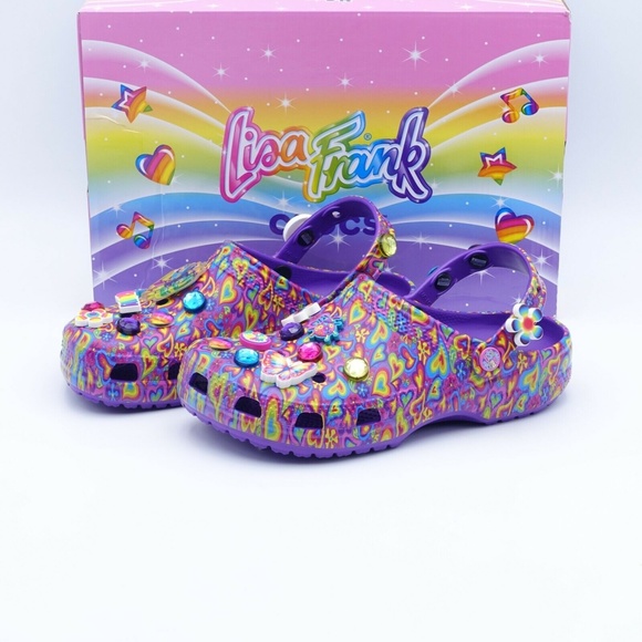 lisa frank crocs purple
